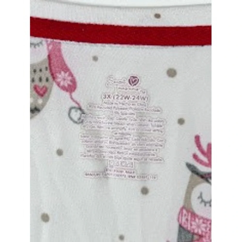 Secret Treasures Pajama Set Women's 3X‎ (22-24W)Owl Print Long Sleeve Top Pants